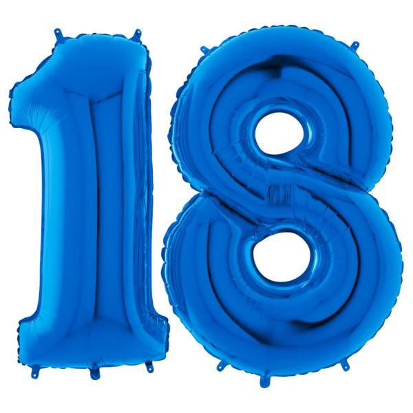Numeroilmapallo 18 Sininen