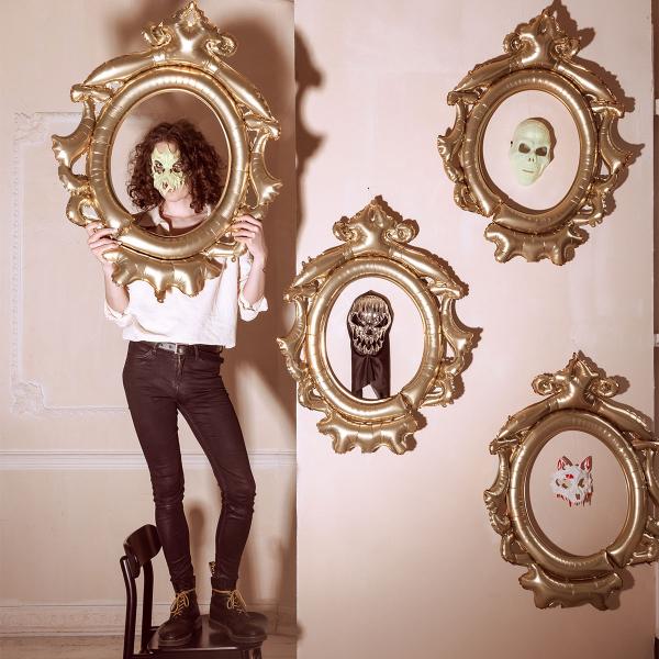 Pääkallo Kokokasvonaamio Hopea/Musta