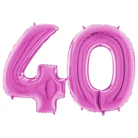 Numeroilmapallo 40 Vaaleanpunainen