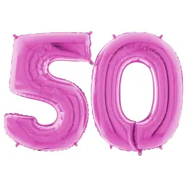 Numeroilmapallo 50 Vaaleanpunainen