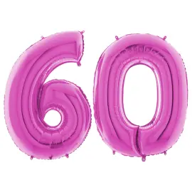 Numeroilmapallo 60 Vaaleanpunainen