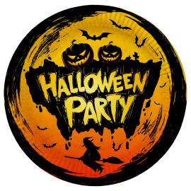 Pahvilautaset Oranssi Halloween Party 6 kpl