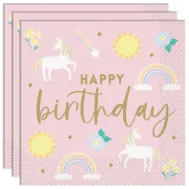 Happy Birthday Paperiset Lautasliinat Yksisarviset 16 kpl