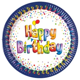 Happy Birthday Multicolor Jälkiruokalautaset