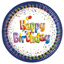 Happy Birthday Multicolor Pahvilautaset