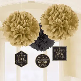 Happy New Year Pom Pom Koristeet