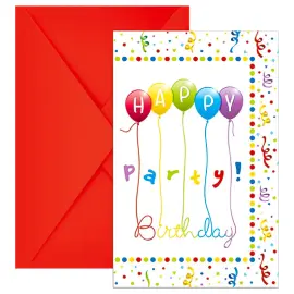 Happy Birthday Streamers Kutsukortit