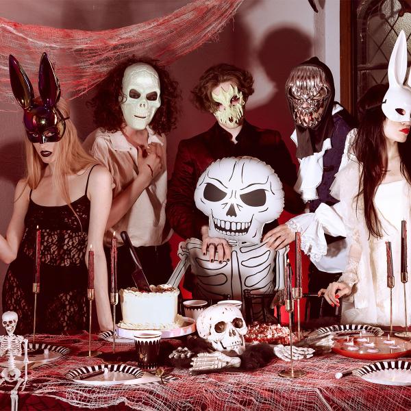 Pääkallo Kokokasvonaamio Hopea/Musta