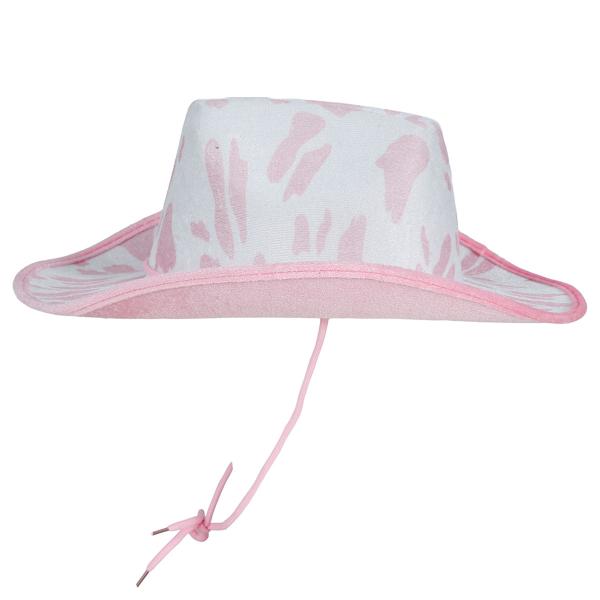 Cowboyhattu Lehmäkuviolla Vaaleanpunainen/Valkoinen