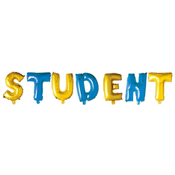 Kirjainilmapallot Student Sininen/Keltainen