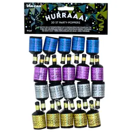 Party Poppers Värisekoitus 20kpl