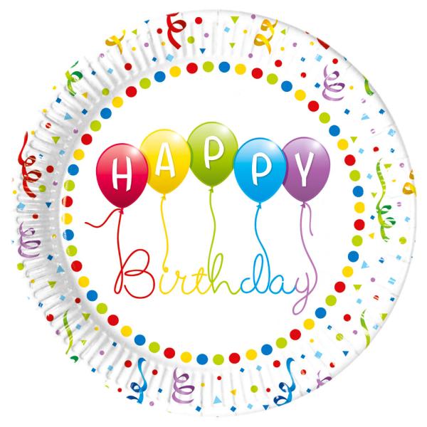 Happy Birthday Streamers Pahvilautaset