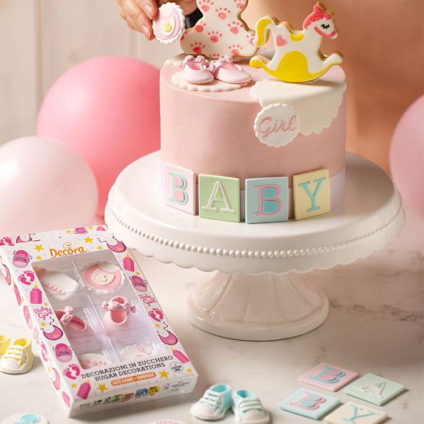 Sokerikoristeet Baby Shower Keltainen/Valkoinen 6-kpl