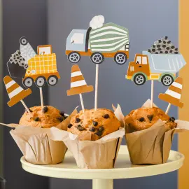 Cupcake Toppers Rakennusajoneuvot