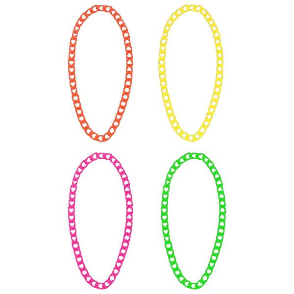 80-luvun Kaulakorut Neon 4 kpl