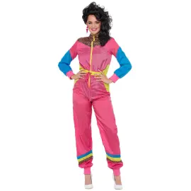 80-luvun Jumpsuit Pinkki/Leopardikuvioinen