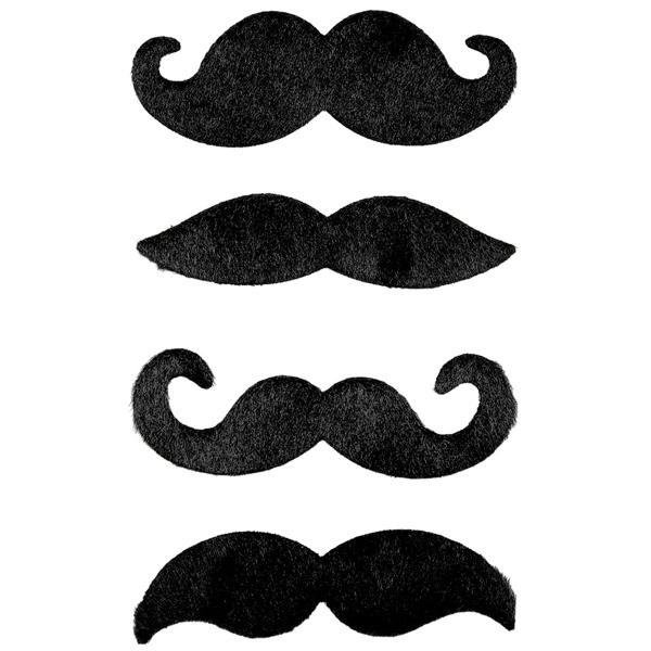 Viikset Itseliimautuvat Musta 4-kpl