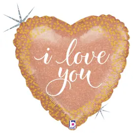 I Love You Holografinen Sydänilmapallo