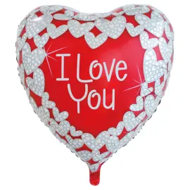 I Love You Hopea Sydän Foliolmapallo XL