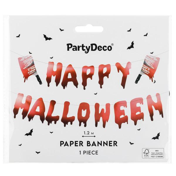 Viirinauha Happy Halloween Lihaveitsillä Punainen