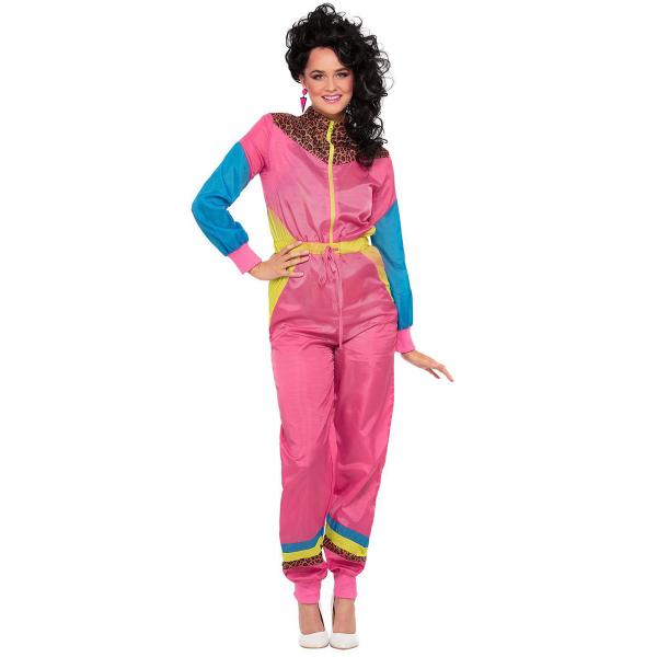 80-luvun Jumpsuit Pinkki/Leopardikuvioinen