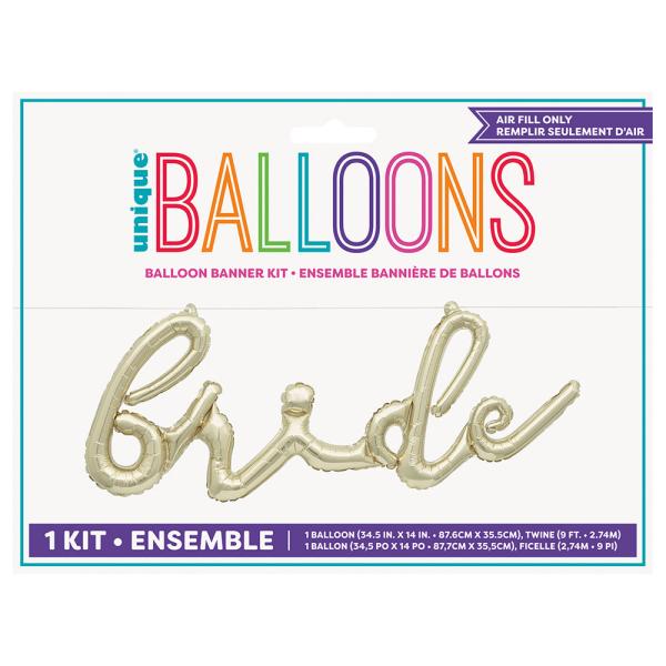 Ilmapallo Banderolli Bride Metallic Kulta