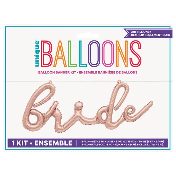 Ilmapallo Banderolli Bride Metallic Ruusukulta