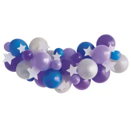 Ilmapalloviirinauha Tähdet Sininen/Violetti/Hopea
