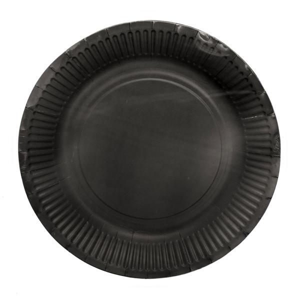 Pahvilautaset Musta 18cm 8 kpl