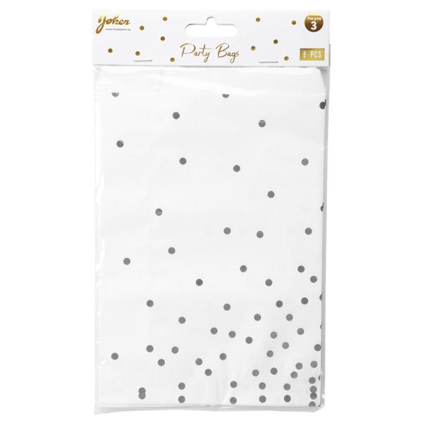 Hopeapilkulliset Juhlapussit 8 kpl