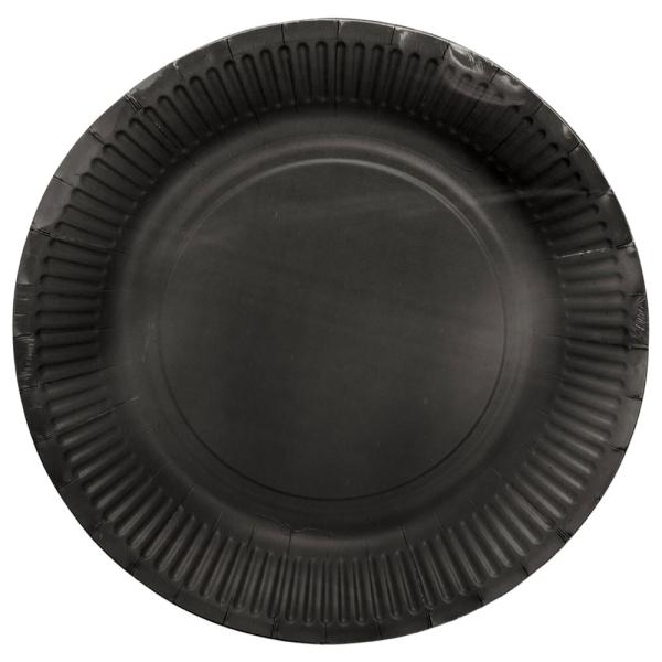 Pahvilautaset Musta 23cm 8 kpl