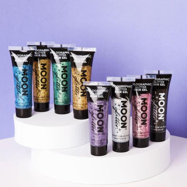 Moon Glitter Holografinen Glitter Hiusgeeli