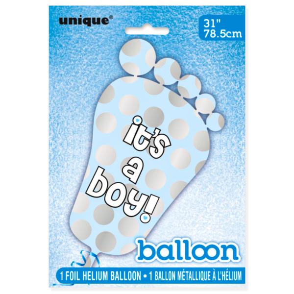 It's a Boy Ilmapallo Vaaleansininen ja Hopea