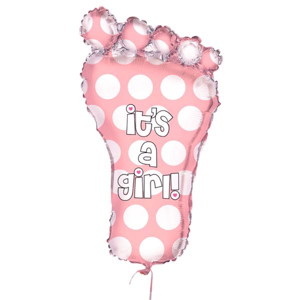 It's a Girl Ilmapallo Vaaleanpunainen ja Hopea