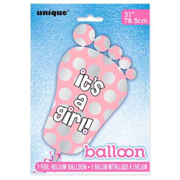 It's a Girl Ilmapallo Vaaleanpunainen ja Hopea