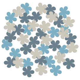 Konfetti Kukat Siniharmaa/Puuterinsininen/ Beige 80 kpl