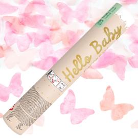 Konfettitykki Perhoset Vaaleanpunainen 20 cm