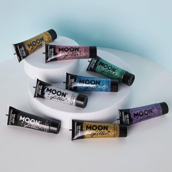 Moon Glitter Holografinen Glitter Hiusgeeli