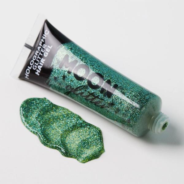 Moon Glitter Holografinen Glitter Hiusgeeli Vihreä