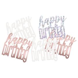 Happy Birthday Konfetti Metallic Kulta/Hopea