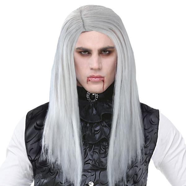 Pitkä Vampyyriperuukki Hopea