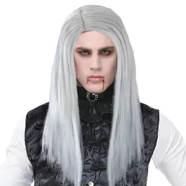 Pitkä Vampyyriperuukki Hopea