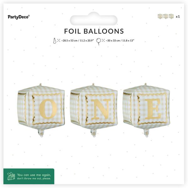 Folioilmapallot One-kuutiot 3 kpl