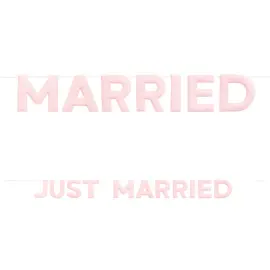 Just Married Viirinauha Kankaasta Pinkki