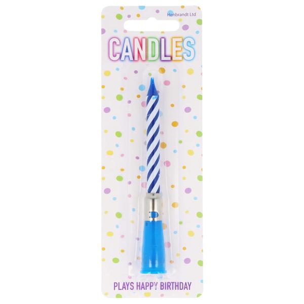 Musiikkikynttilä Kakkuun Sininen