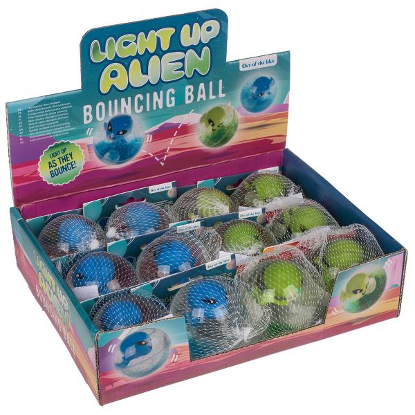 Vilkkuva Alien-pomppupallo 6,5 cm