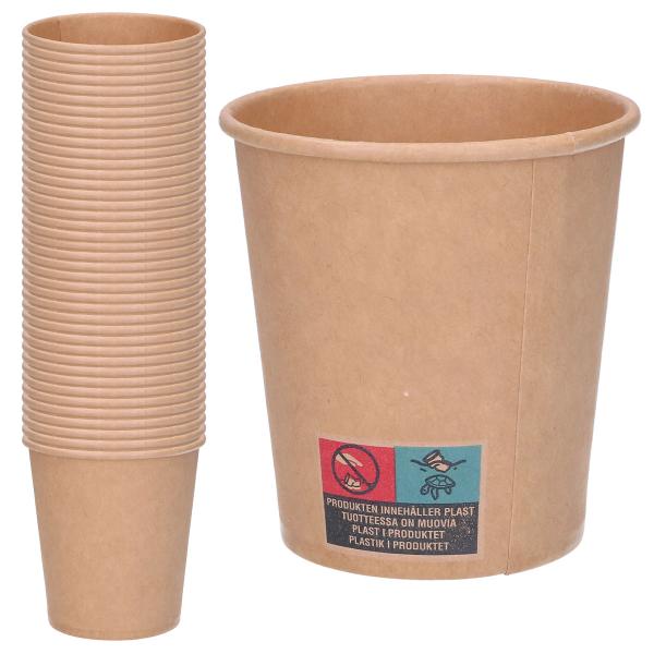 Pahvimukit Ruskea 18 cl 40-kpl