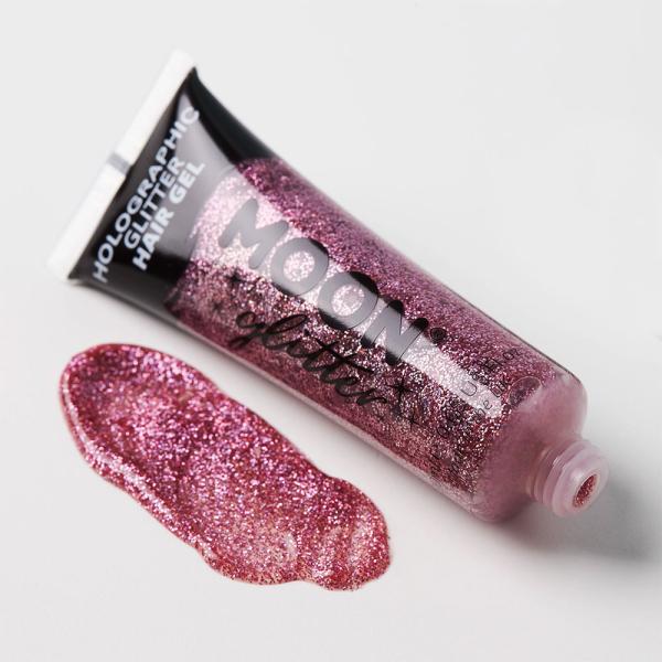 Moon Glitter Holografinen Glitter Hiusgeeli Vaaleanpunainen