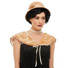 20-luvun Hattu ja Kaulus Beige