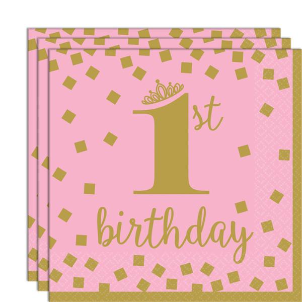 1st Birthday Kahviservetit Vaaleanpunainen